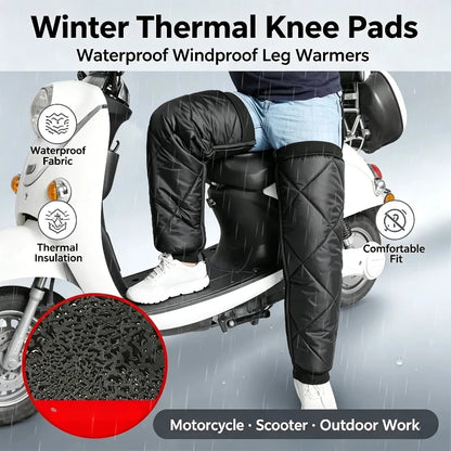 Warm Leg Sleeves Waterproof Motorcycle Knee Pads Zipper Leg Warmer Winter Thermal Knee Brace Motorcycle Leg Guards Knee Pads