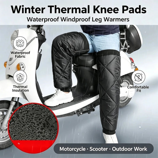 Warm Leg Sleeves Waterproof Motorcycle Knee Pads Zipper Leg Warmer Winter Thermal Knee Brace Motorcycle Leg Guards Knee Pads