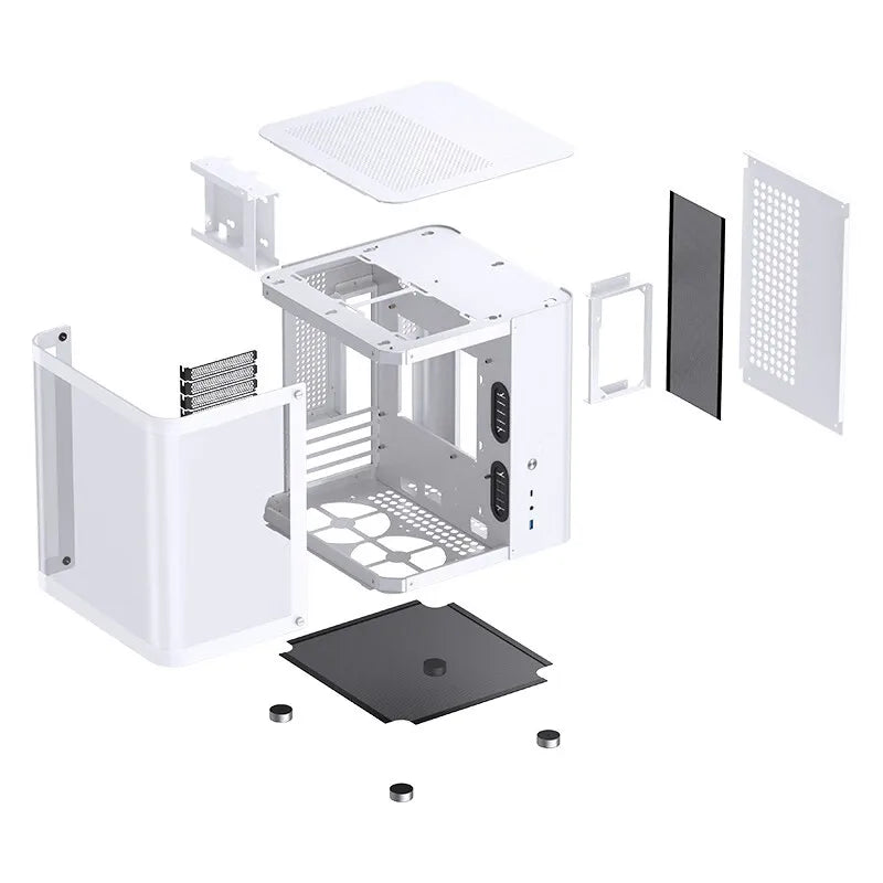 Jonsbo TK-1 Version 2.0 M-ATX ITX Case Ring Tempered Glass Side Penetration E-sports Seaview Room Desktop Computer Small Chassis