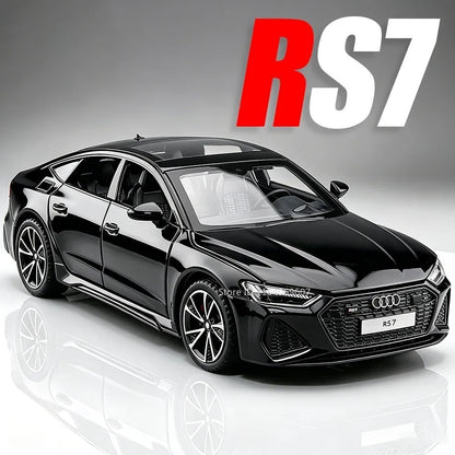 1:32 RS7 RS6 Miniature Car Toy Models Alloy Diecast Rubber Tires Doors Opened Exquisite Interior Pull Back Decoration Vehicles