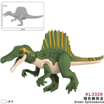 Jurassic Dinosaurs Spinosaurus Large Brick Toy Joints Open Mouth 7 Color Designs, Collectible Decor DIY Puzzle Assembly Gift