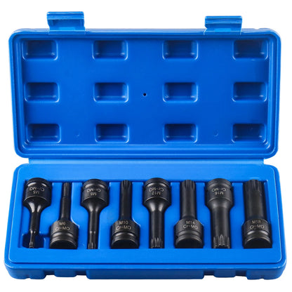 Bicycle Torque Wrench Set  8Pcs/Set Universal Sleeve Head Hex Cr-v Bit Set Drill Wrench Socket Spanner Pro Motorcycle Repair Kit
