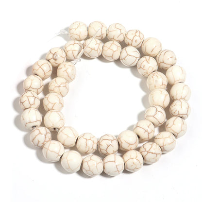 Natural White Turquoises Stone Beads 3-16mm Gemstone Spacer Bead for Jewelry Making DIY Bracelet Necklace Beaded Accessories
