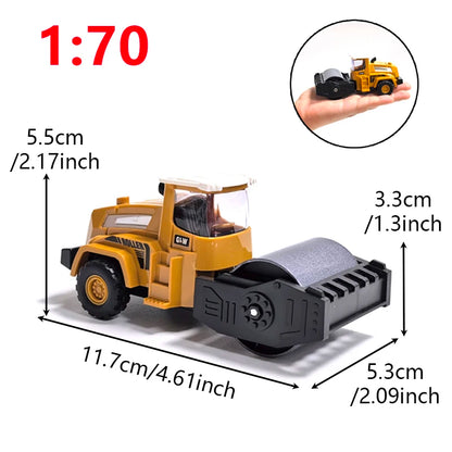 1:70 Engineering Diecast Model Toys Crane Bulldozer Excavator Vehicle Construction Alloy + Plastic Tractor Inertial for Children