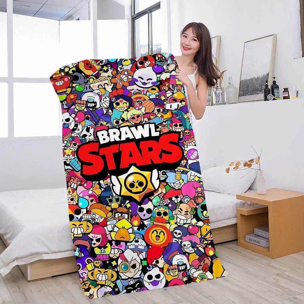 Game B-rawl Game S-Stars Anime Microfiber Printed Beach Towel Mountain Climbing Yoga Beach Swimming Running Absorbent Soft Towel