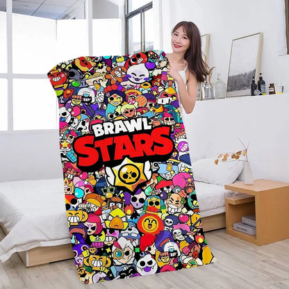 Game B-rawl Game S-Stars Anime Microfiber Printed Beach Towel Mountain Climbing Yoga Beach Swimming Running Absorbent Soft Towel