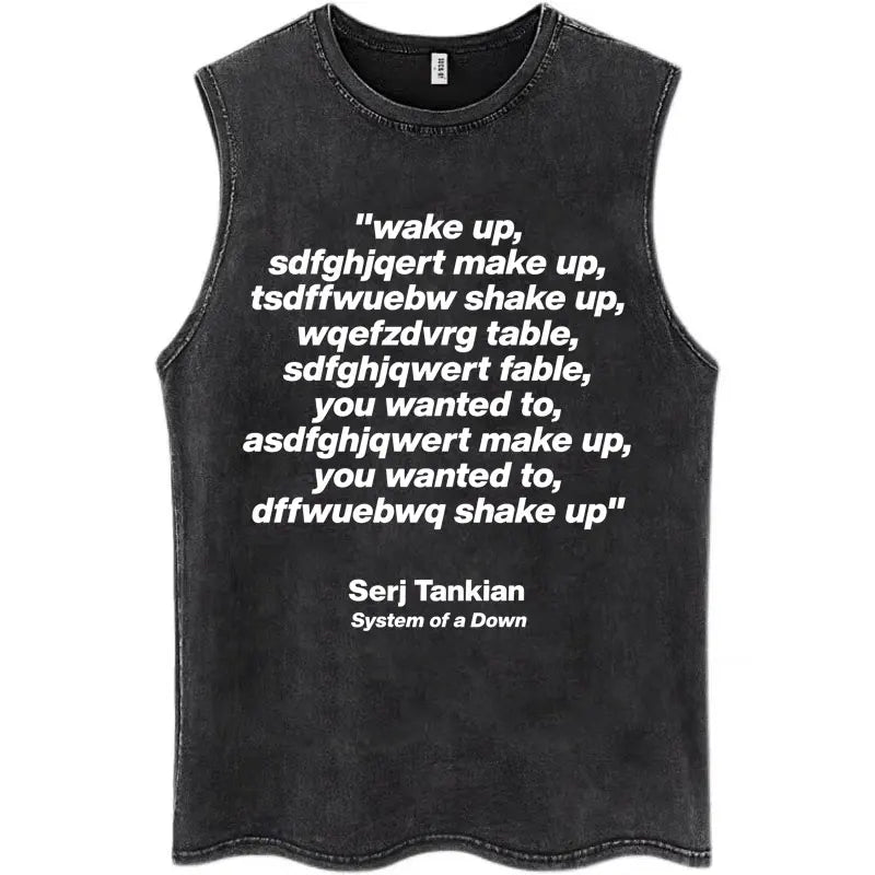 Washed Rock Band Tank Tops Men's Retro Hip Hop Sleeveless T-shirt Summer Oversized Cotton Vests Gifts Fans Gifts Streetwear Tops