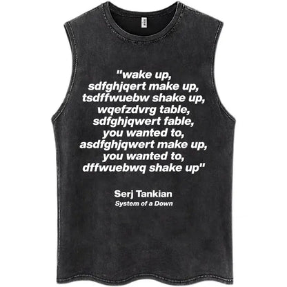 Washed Rock Band Tank Tops Men's Retro Hip Hop Sleeveless T-shirt Summer Oversized Cotton Vests Gifts Fans Gifts Streetwear Tops