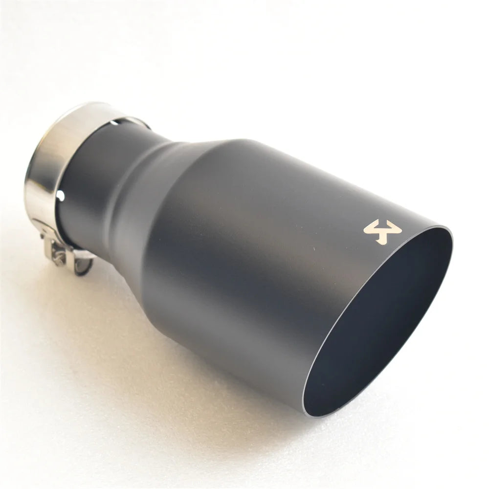 AK 304 Stainless Steel Matte Black Exhaust Tip Single Exit Angled Muffler Tail Pipe Universal Fit for Cars SUVs 51mm/63mm