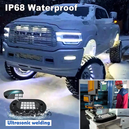 Honalia RGB LED Rock Lights APP Control Music Neon Car Underglow Chassis Light for Offroad Truck SUV 4x4 ATV Boat