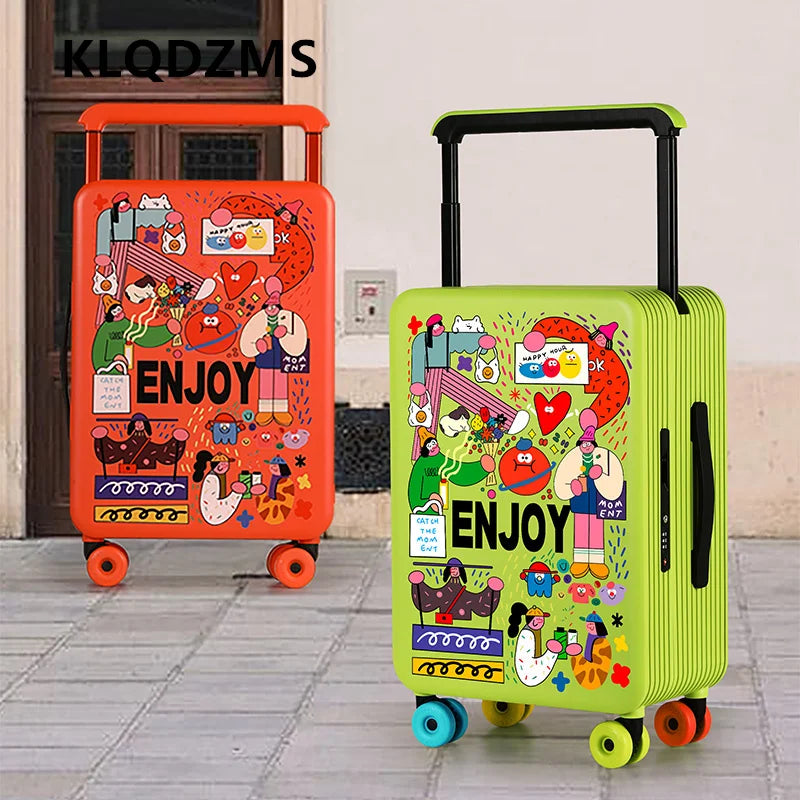 KLQDZMS Luggage High Quality 20"24"26 Inch Boarding Box Large Capacity Trolley Case Students Password Box Women's Suitcase