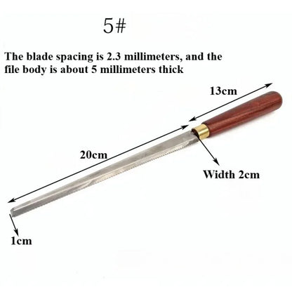 White Steel Flat Bottomed File Wooden Groove Polishing Special High Foot File Knife Set Woodworking Handmade Fine Polishing File