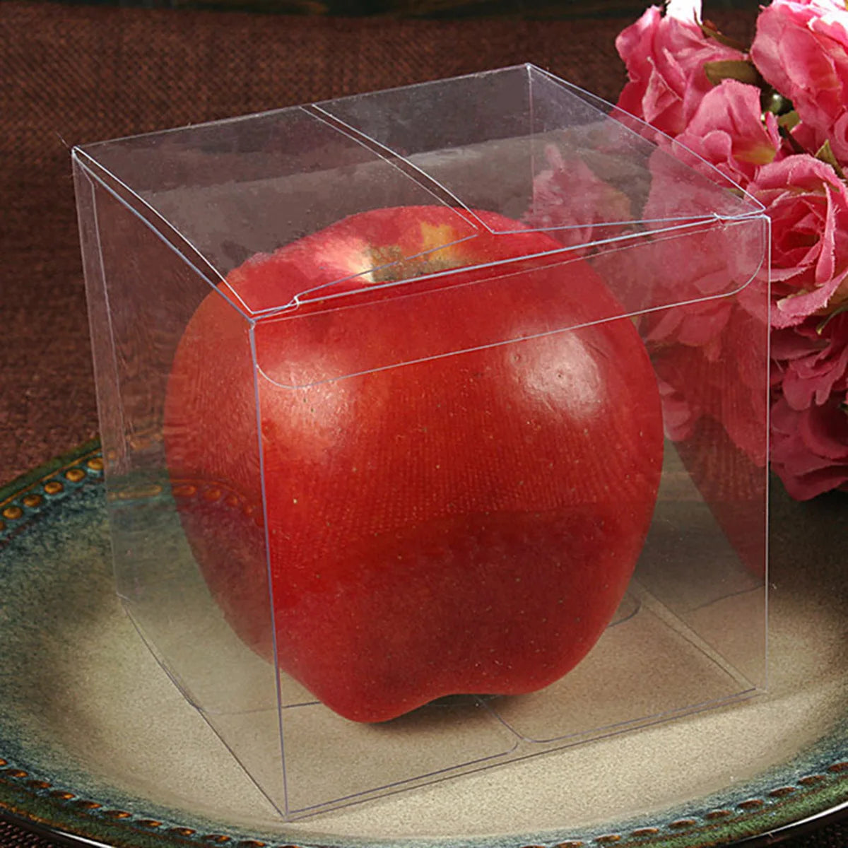 50PCS Transparent Gift Box Candle Packaging Gift Box 5*5*5cm PVC Wedding Candy Box Wedding Party Supplies Gift Packaging