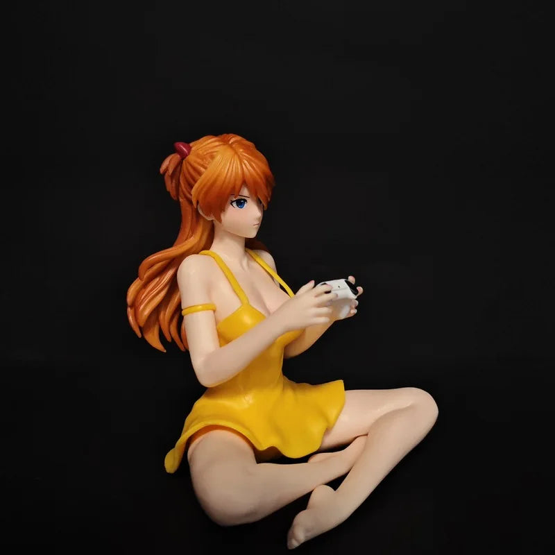 11.5cm Asuka Sitting Pose Anime Figure Toy Pvc Statue Desktop Ornament Home Decoration Collectible Model PC Case Decor Gift
