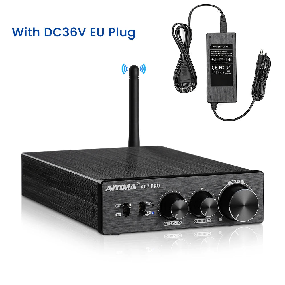AIYIMA A07 PRO TPA3255 Bluetooth Power Amplifier Audio Amplifier 2.0 Stereo Speaker Amplifiers HiFi Amplificador Amp 300Wx2