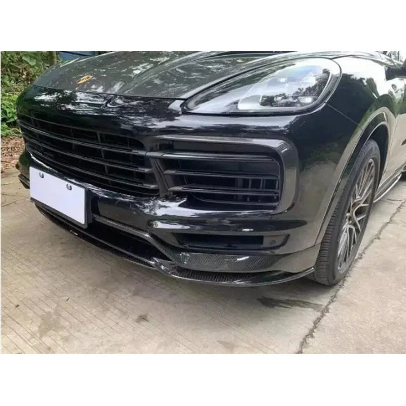 Real Carbon Fiber Body Kit For Porsche Cayenne Coupe 2018-2023 Front Bumper Lip Bear Trunk Diffuser Side Skirt Spoiler