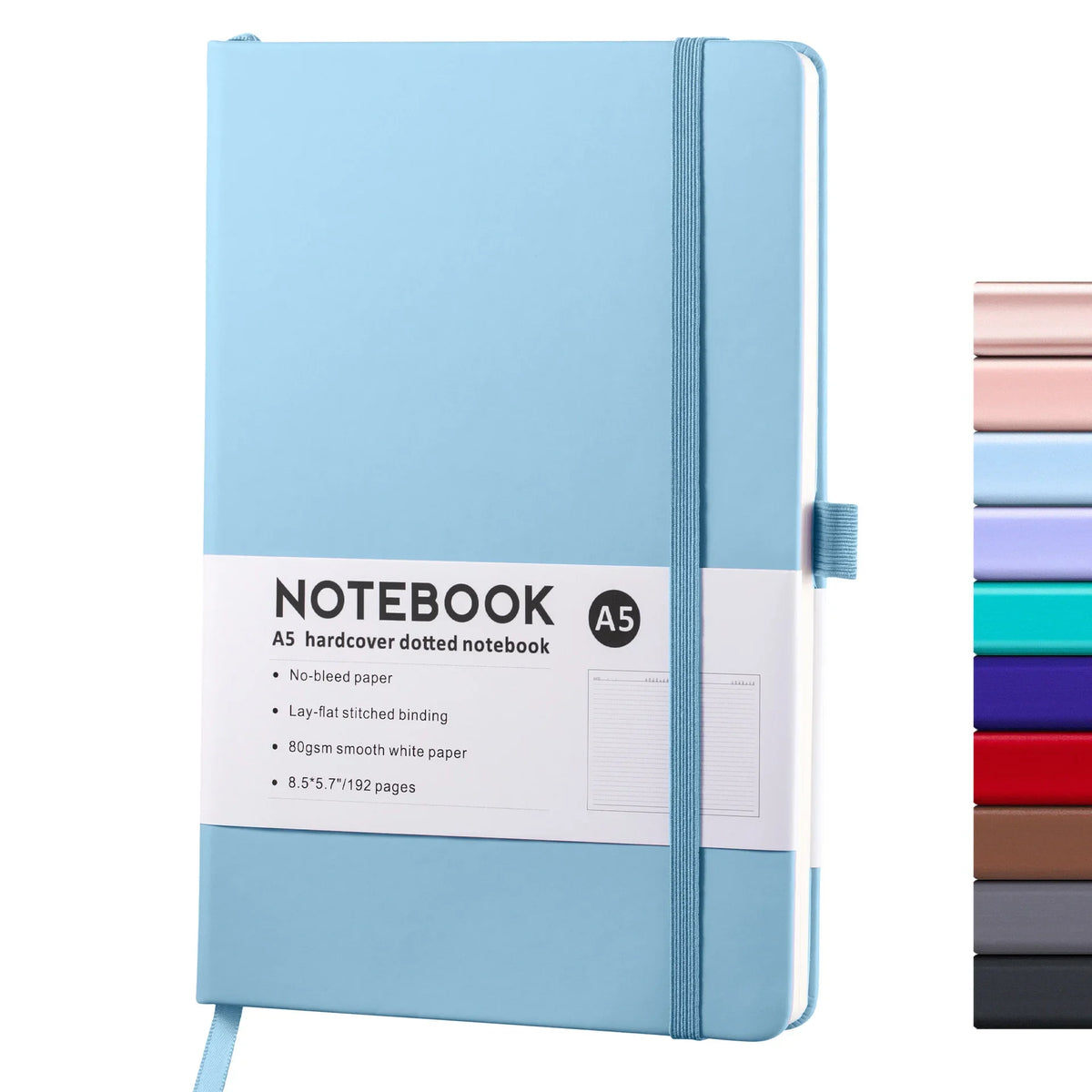Hardcover A5/A6 Notebook with Elastic Band | PU Leather Journal Notebook for Office, School & Daily Note Taking