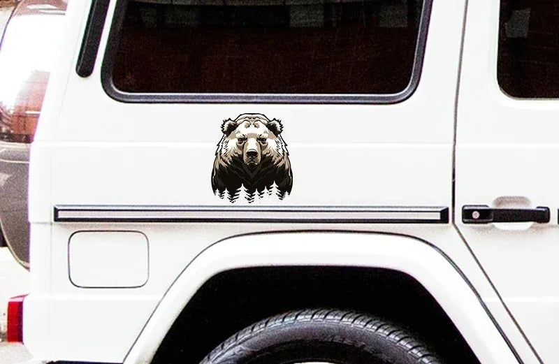 New Design Big Bear Car Bumper Window Sticker Scratch Repair Decal Vinyl Car Packaging Motorcycle Camper Decorative Decal, 13cm