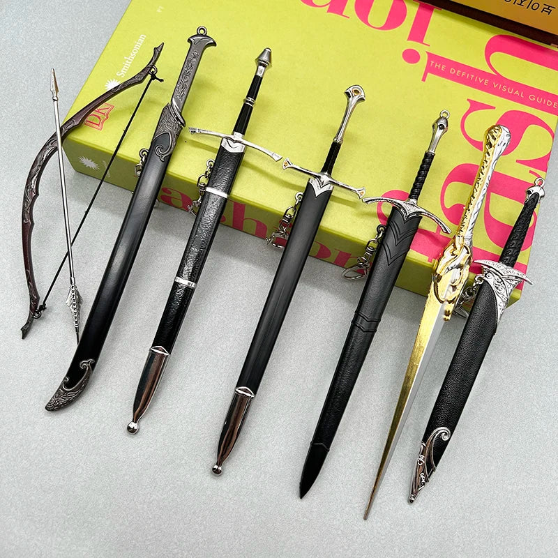 22cm LoTR Series Sting Glamdring Narthil Thranduil's Keychain Movie Peripherals 1:6 Sword Model Ornaments Key Rings