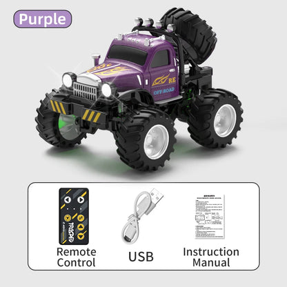 New 1:64 Rc Car Mini 2.4Ghz City Road Handle High Speed Alloy All Terrain Remote Control Car Dual Control Children's Toys Gifts