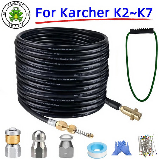 1/4Inch Sewer Drain Water Cleaning Hose 5800PSI Pressure Cleaning Machine Hose Sewer Sprayer Kit For Karcher K2~K7 Water Gun