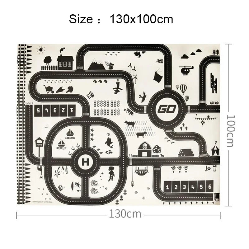 Baby Play Mat City Traffic Car Park Waterproof Parking Lot Kids Playmat Kids Rug Boy Girl Educational Toys for Children Map