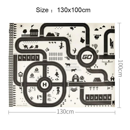 Baby Play Mat City Traffic Car Park Waterproof Parking Lot Kids Playmat Kids Rug Boy Girl Educational Toys for Children Map