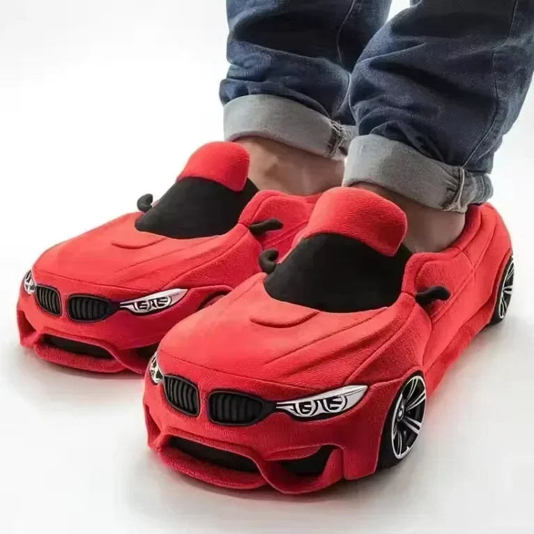 2026 Fun Vehicle Shape Car Plush Slippers For BMW Slippers Stuffed Shoes Women Men Valentine's Day Gifts Indoor House Zapatillas