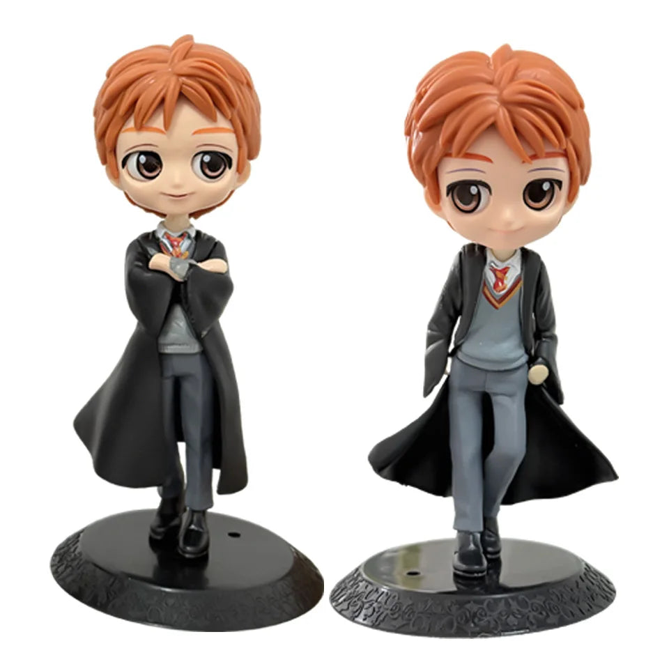 Anime H-arryed Q Version Pottered Action Figures Hermione Ron Malfoy Snape Collectible PVC Model Statue Desktop Decoration Gift