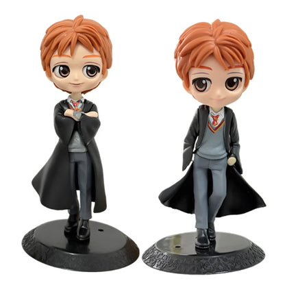 Anime H-arryed Q Version Pottered Action Figures Hermione Ron Malfoy Snape Collectible PVC Model Statue Desktop Decoration Gift