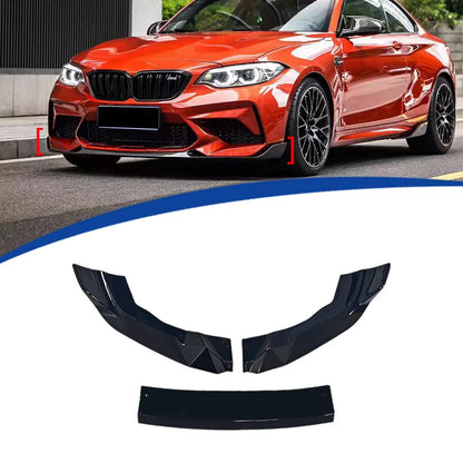 3pcs 2015 To 2021 For BMW F87 M2 CS Coupe MP Style Front Bumper Lip Diffuser Spoiler Lip Bumper Guard Splitter Body Kit