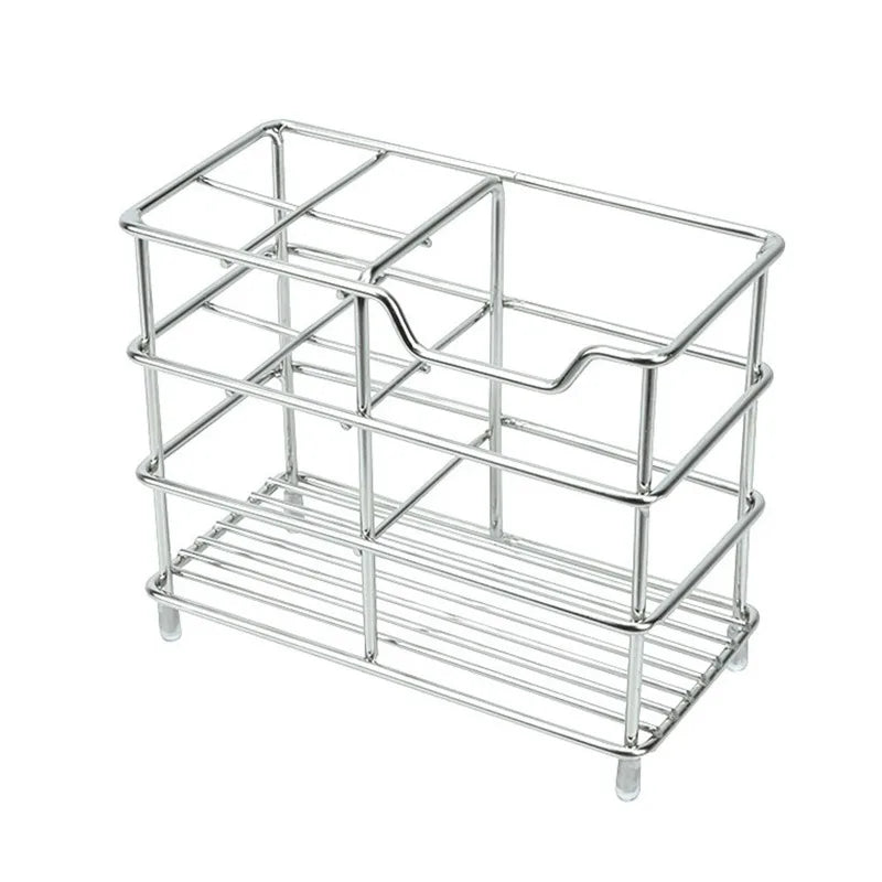 5-Slot Stainless Steel Toothbrush Holder - Space-Saving Freestanding Design, No Installation Required, Ideal for  Bathrooms