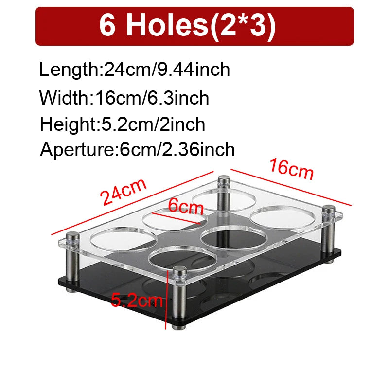 Acrylic Shot Glass Display Stand 6/12/24 Holes Wine Glass Cup Holder Party and Bar Tray Cups Shot Glass Storage Rack