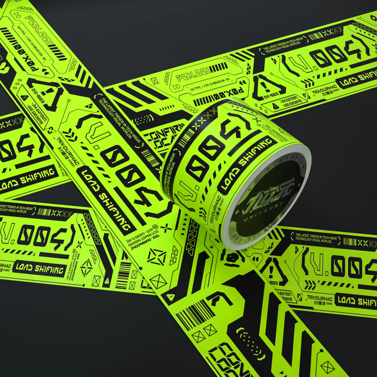 Space Astronaut Cyberpunk Warning Tape DIY Mechanical Decorative Tape Stickers Bicycle/Skateboards/suitcases/fish Tanks Stickers