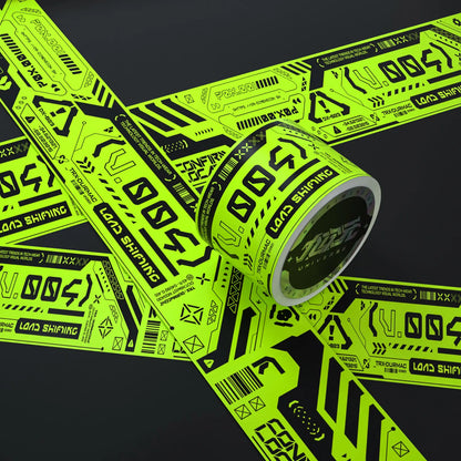 Space Astronaut Cyberpunk Warning Tape DIY Mechanical Decorative Tape Stickers Bicycle/Skateboards/suitcases/fish Tanks Stickers