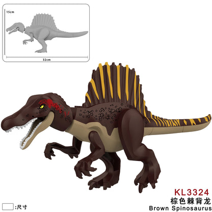 Jurassic Dinosaurs Spinosaurus Large Brick Toy Joints Open Mouth 7 Color Designs, Collectible Decor DIY Puzzle Assembly Gift