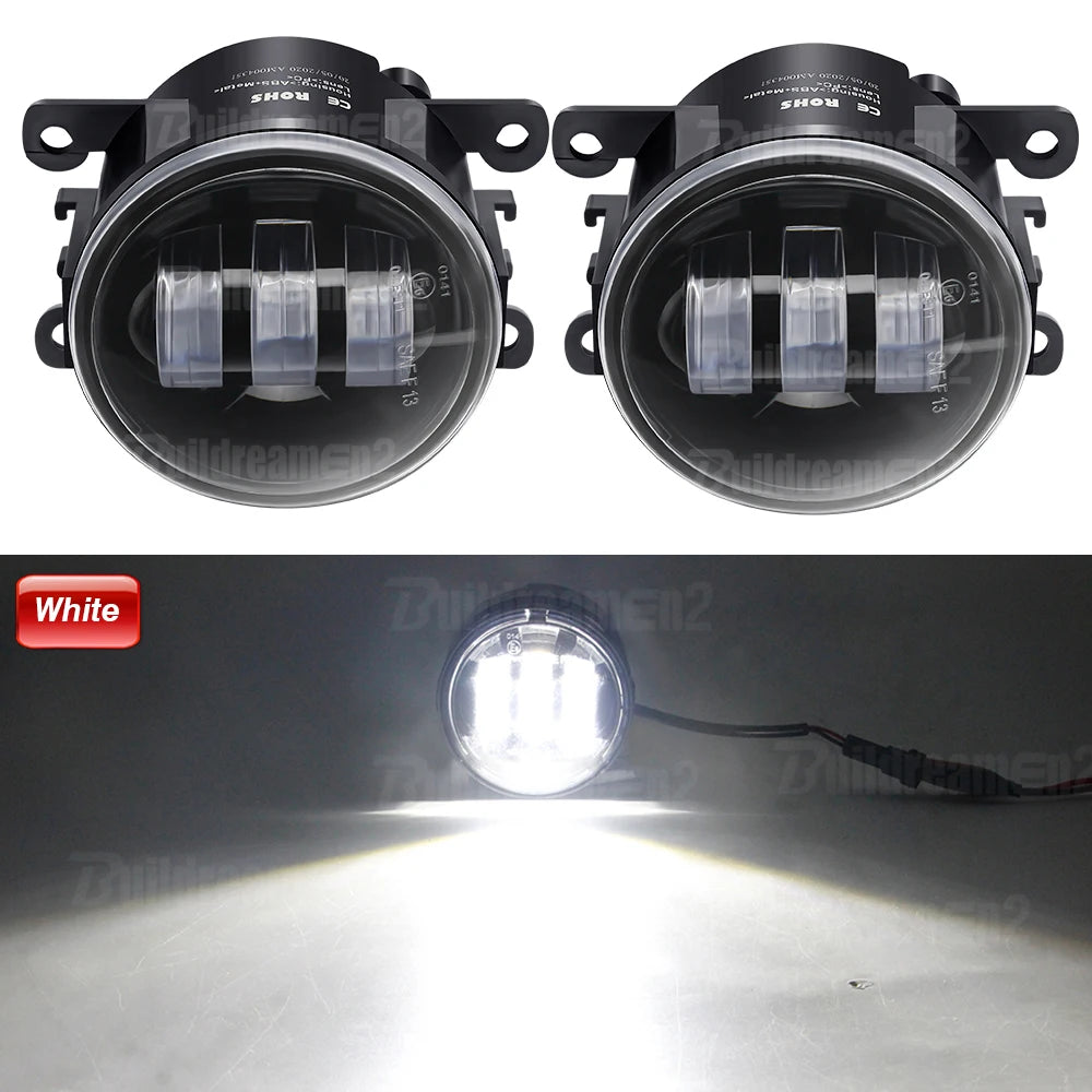 2 Pieces 90MM Round Car Left + Right LED Lens Fog Light Assembly DRL 30W 3000LM For Porsche Macan (95B) 2014 2015 2016 2017 2018
