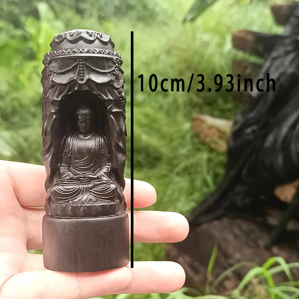 Wooden Buddha Statue of Vairocana, New Year Gift, Home Decor, Christmas Decoration, Meditation and Zen-Themed Offering Decoration, Eastern Art Collectible, Father's Day Gift, Creative Religious Cultural Crafts, Study Room and