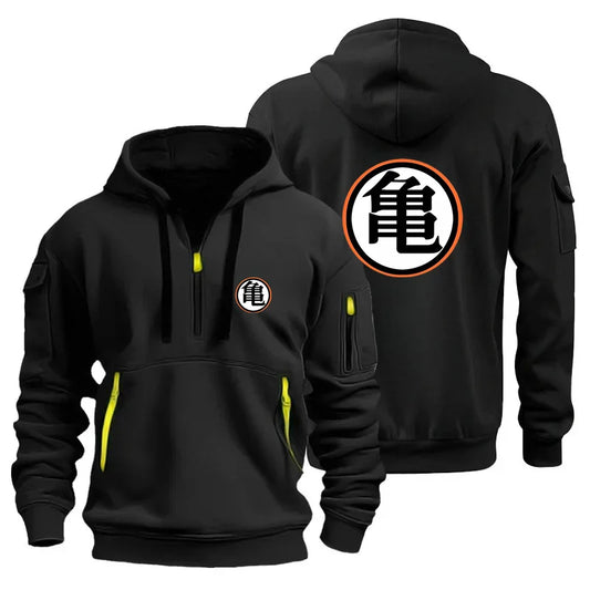 Dragon Ball Goku Cosplay Hoodie DBZ Half Zipper Casual Sweatshirt Comfortable Versatile Daily Wear Anime Fan Gear