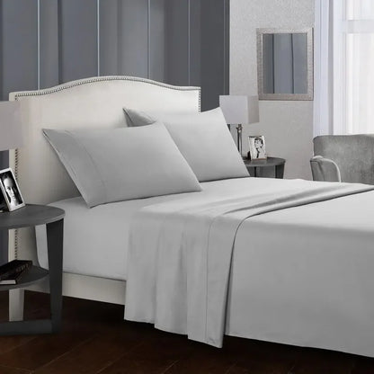 Solid Color Soft Brushed Bed Set Fitted Sheet Flat Sheet Pillowcase Bedding Set Bed Sheet Twin Full Queen CA King 3/4 Pieces