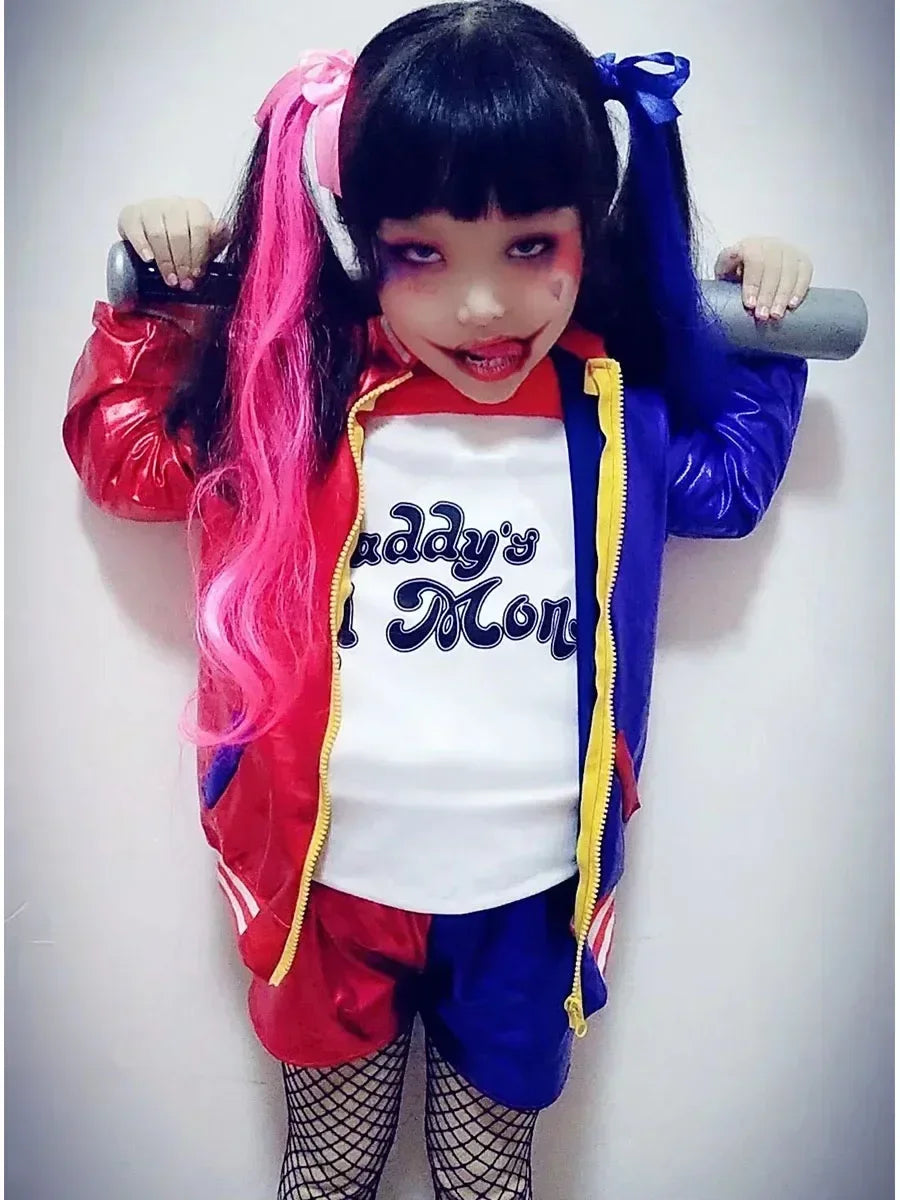 2026 N Top Quality Girls  Suicide Harley Cosplay Costumes  Monster Stitched Jacket Pants Sets Halloween Costume
