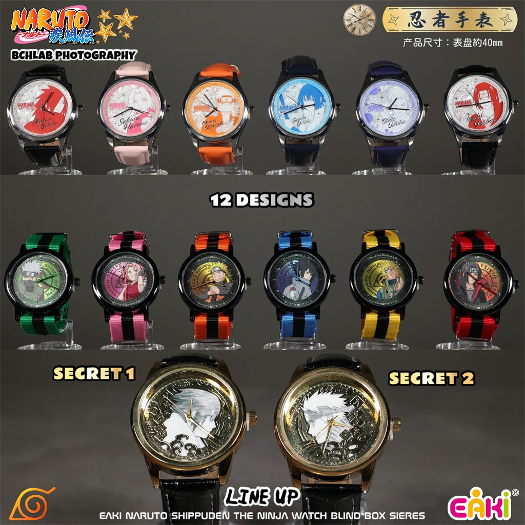 EAKI Hot Original In Stock Naruto Shippuden Kakashi Sasuke Madara Watch Blind Box Anime Figure Trendy Watch Toys Boys Gifts