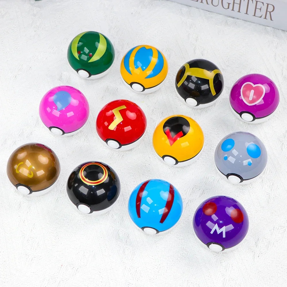 12Pcs Pokemon Pokeball Figure Pikachu Action Figure Cartoon Anime Kawaii Doll Poke Ball Collection Birthday Gifts