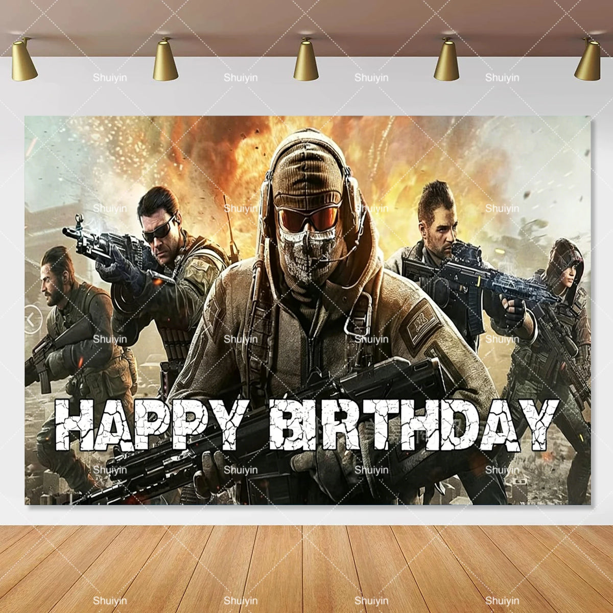 Call of Duty Theme Backdrop Kids Birthday Decorations Party Supplies Banner Poster Stimulating Game Boys Favor Gifts Photo Props