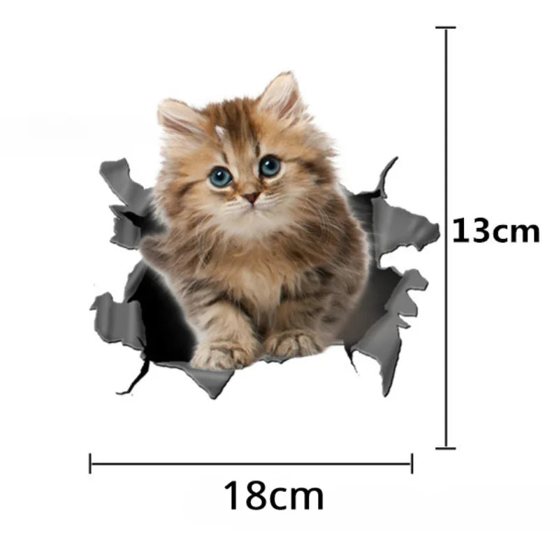 3D Simulation of Cute Cats Peeking Peering Car Sticker Creative Funny Vinyl Decal Sticker Waterproof Car Decoration Accessories