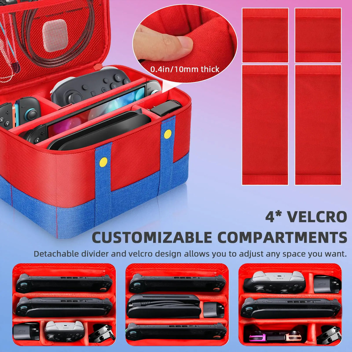 Cute Switch Carry Case for Nintendo Switch 2 /Lite/OLED, Portable Soft Shell Waterproof Protective Storage Travel Carrying Case