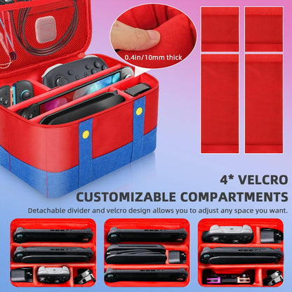 Cute Switch Carry Case for Nintendo Switch 2 /Lite/OLED, Portable Soft Shell Waterproof Protective Storage Travel Carrying Case