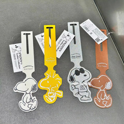Japanese Snoopy peripheral cartoon suitcase luggage tag cute checked anti-lost tag bag doll boarding pass anime gift unisex