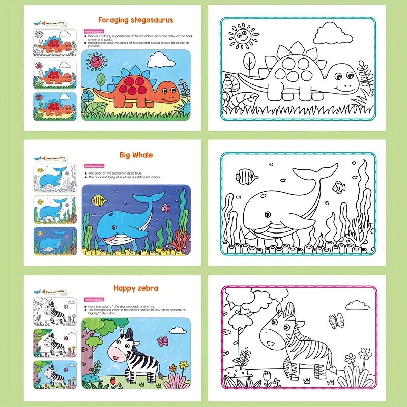 1Pc Animal Coloring Book Beginner Learning Doodle Painting Educational Art Activity Book Creativity Development Coloring Pages