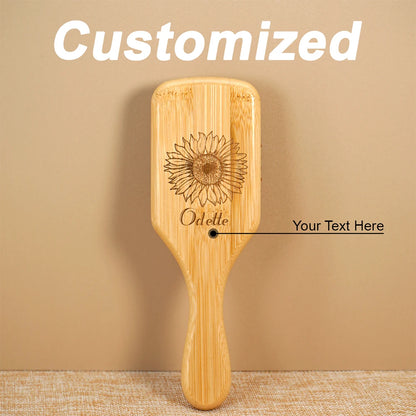 1pc Customized Bamboo Hairbrush Air Cushion Comb Personalised Hair Brush Premium Detangling Massaging Scalp Gifts for Men Women